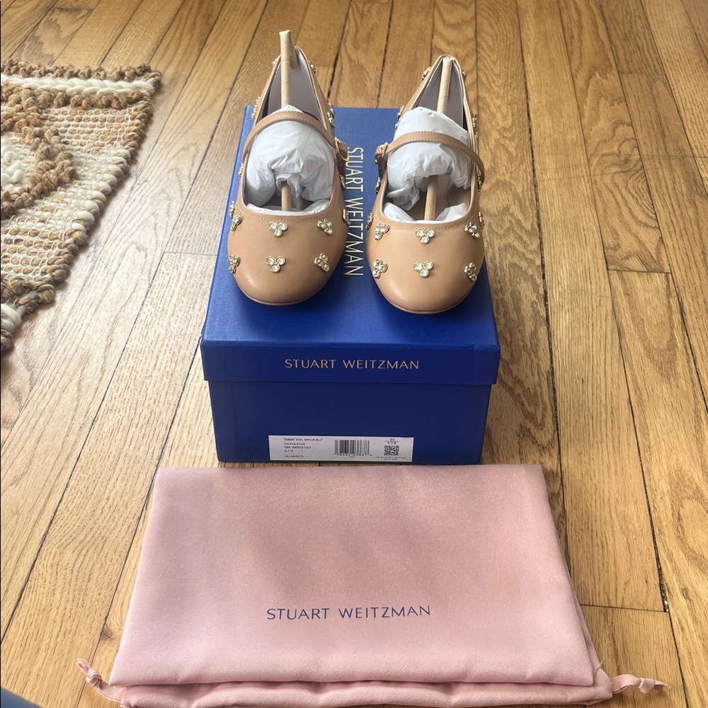 ‼️LIMITED TIME SALE ‼️Stuart weitzman Tammy crystal flats - new with box - Picture 2 of 7